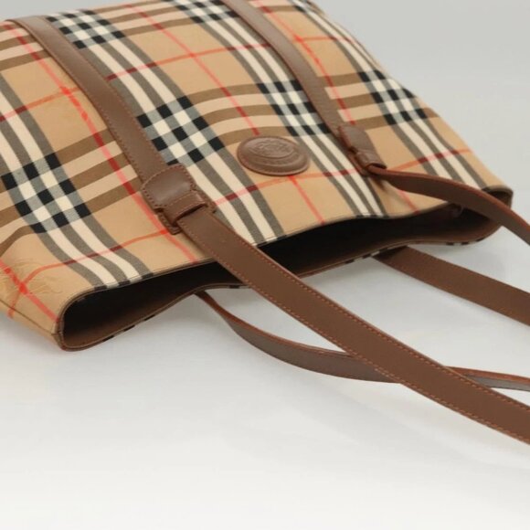 BURBERRY Nova Check Tote Bag Canvas Beige Auth 124112 - Picture 5 of 16